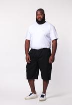 Bermuda Macaw 7848 Preto Elástico Plus Size Sarja Bermuda Macaw 7848 Preto Elástico Plus Size Sarja