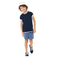 Bermuda Malwee Jeans Cintura Ajustável Confort Menino Tam 1 ao 3 Infantil Masculino