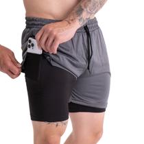 Bermuda Masculina Academia Exercícios Dryfit 2em1 com Bolso e Suporte para Camiseta/Toalha Bermuda Masculina Academia Exercícios Dryfit 2em1 com Bolso e Suporte para Camiseta/Toalha