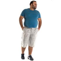 Bermuda Masculina Bolso Faca Sarja Estampada Plus Size 10704