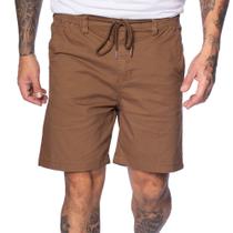 Bermuda Masculina Broken Rules Sarja Reta Marrom Escuro