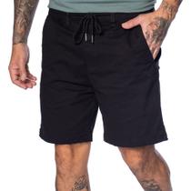 Bermuda Masculina Broken Rules Sarja Reta Preta