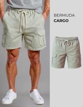 Bermuda Masculina Cargo Com Cordão Elástico Diversas Cores