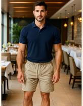 Bermuda Masculina Cargo Sarja Bolsos Laterais Estilo Casual Bermuda Masculina Cargo Sarja Bolsos Laterais Estilo Casual