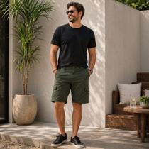 Bermuda Masculina Cargo Verde Militar Hering Bermuda Masculina Cargo Verde Militar Hering