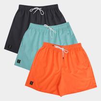 Bermuda Masculina Com Bolso Cordão Short Praia Verão Kit 3