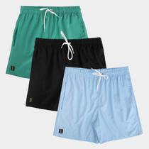 Bermuda Masculina Com Bolso Cordão Short Praia Verão Kit 3