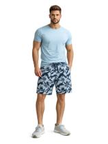 Bermuda Masculina Com Bolso Elastico e Cordão na Cintura Cor:AzulTamanho:M