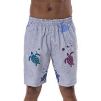 Bermuda Masculina com Estampa Digital Tartarugas Coloridas