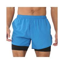 Bermuda Masculina De Secagem Rápida Leve Para Corrida E Academia Com Bolsos Internos E Alça Para