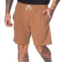 Bermuda Masculina Dixie Moletom Canelado Texturizado Marrom Bermuda Masculina Dixie Moletom Canelado Texturizado Marrom