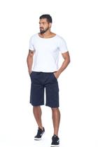 Bermuda Masculina Elástico Sarja 7679 Azul Marinho Bermuda Masculina Elástico Sarja 7679 Azul Marinho