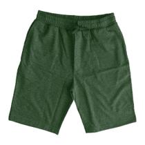 Bermuda masculina em tecido moletinho liso, cor verde, marca basic +, tamanho m