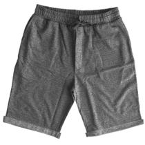 Bermuda Masculina em Tecido Moletinho Liso Mescla Preta Tam G Basic+