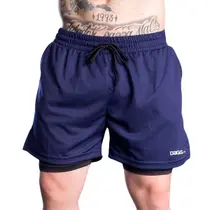 Bermuda Masculina Esportiva 2 em 1 Shorts com Segunda Pele Calção Academia Corrida Fitness Treino