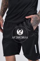Bermuda masculina esportiva com linha refletiva- Preto