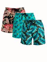 Bermuda Masculina Estampa Floral Casual Praia Estilosa