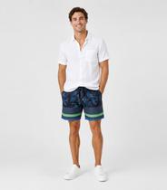 Bermuda Masculina Estampada Tactel Força Do Mar Azul Bermuda Masculina Estampada Tactel Força Do Mar Azul