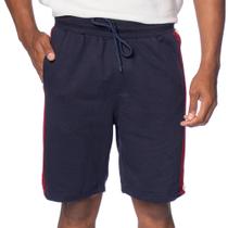 Bermuda Masculina Gangster Moletom Listras Marinho/Cinza Bermuda Masculina Gangster Moletom Listras Marinho/Cinza