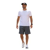 Bermuda Masculina Helanca Light Esportiva com Viés Branco Lateral Leve e Confortável