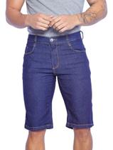 Bermuda Masculina Jeans Escura Lycra Elastano Boa Barato Bermuda Masculina Jeans Escura Lycra Elastano Boa Barato