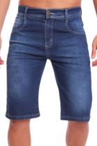 bermuda masculina jeans escuro com lycra sem rasgada Ref: 0016