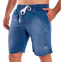 Bermuda Masculina Jeans Moletom Com Elástico E Cordão Linha Premium Em Atacado