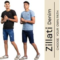 Bermuda Masculina Jeans Premium 98% Algodão 2% Elastano de Alta Qualidade / Short Jeans Masculino Premium Zillati Jeans Slim