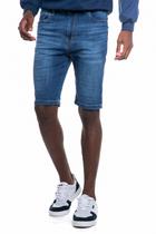 Bermuda Masculina Jeans Slim Sarkozi Polo Wear Jeans Escuro