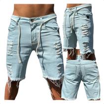 Bermuda Masculina Jeans Verão Short Destroyed Qualidade Top