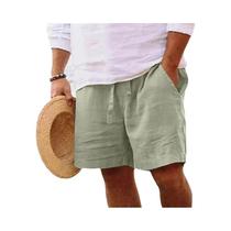 Bermuda Masculina Leve De Algodão Em Cores Sólidas Para Academia Praia Corrida Tamanho Grande