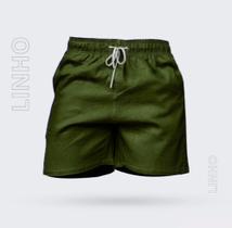 Bermuda Masculina Linho - Musgo