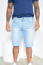 Bermuda masculina lisa jeans com botão qualidade excelente a pronta entrega