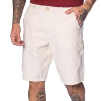 Bermuda Masculina Max Denim Slim Fit Sarja Areia Bermuda Masculina Max Denim Slim Fit Sarja Areia