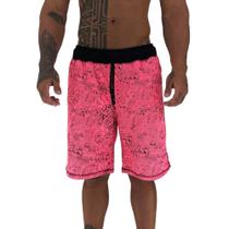 Bermuda Masculina Moletom MXD Conceito Limitada Rosa Corroído