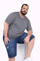 Bermuda Masculina Plus Size Algodão - Sawary - Jeans Médio Bermuda Masculina Plus Size Algodão - Sawary - Jeans Médio