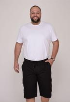 Bermuda Masculina Plus Size em Sarja Preto com Elástico Bermuda Masculina Plus Size em Sarja Preto com Elástico