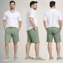 Bermuda Masculina Sarja Alfaiataria com Bolso Faca Conforto -