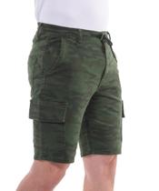 Bermuda Masculina Sarja Camuflado Verde