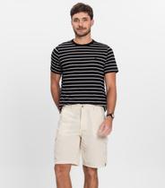 Bermuda Masculina Sarja Com Bolsos Cargo Shift Bege Bermuda Masculina Sarja Com Bolsos Cargo Shift Bege