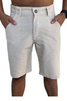 Bermuda Masculina Sarja de Linho Bege Claro até o N.º 54 - Plus Size