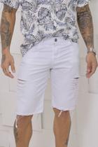 Bermuda Masculina Sarja Desfiada Branca Bermuda Masculina Sarja Desfiada Branca