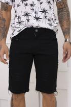 Bermuda Masculina Sarja Desfiada Preto Bermuda Masculina Sarja Desfiada Preto