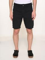 Bermuda Masculina Sarja Slim Cargo - Preto Bermuda Masculina Sarja Slim Cargo - Preto
