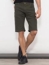 Bermuda Masculina Sarja Verde Militar De Algodão Premium Social e Casual Bermuda Masculina Sarja Verde Militar De Algodão Premium Social e Casual