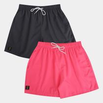 Bermuda Masculina Short Praia Bolso Cordão Verão Kit 2