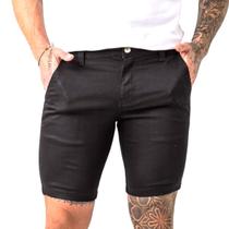 Bermuda Masculina Skinny Sarja Preta Zune Bermuda Masculina Skinny Sarja Preta Zune