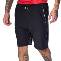 Bermuda Masculina Style Zíper Lateral Leve Preto