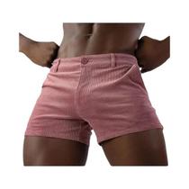 Bermuda Masculina Vintage De Veludo Cotelê Para O Verão, Estilo Retrô Casual, Respirável, Cor Sólida