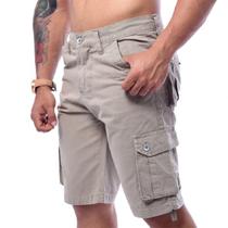Bermuda Masculino Cargo Bege Lisa Premium Super Barata - Icari Fashion